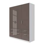 Armoire à portes battantes Celle I Blanc alpin / Gris lava brillant - Largeur : 136 cm