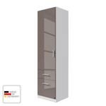 Armoire à portes battantes Celle I Blanc alpin / Gris lava brillant - Largeur : 47 cm