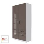 Armoire à portes battantes Celle I Blanc alpin / Gris lava brillant - Largeur : 91 cm