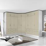 Armoire à portes battantes Celle I Blanc alpin / Gris sable brillant - Largeur : 136 cm