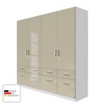 Armoire à portes battantes Celle I Blanc alpin / Gris sable brillant - Largeur : 181 cm