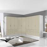 Armoire à portes battantes Celle I Blanc alpin / Gris sable brillant - Largeur : 181 cm