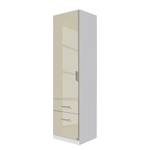 Armoire à portes battantes Celle I Blanc alpin / Gris sable brillant - Largeur : 47 cm