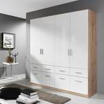 Armoire à portes battantes Celle I Blanc brillant / Imitation chêne de San Remo - Largeur : 181 cm