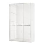 Drehtürenschrank Chicago I Weiß / Glas Weiß - 150 x 236 cm - 3 Türen