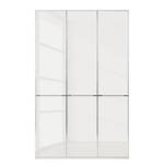 Drehtürenschrank Chicago I Weiß / Glas Weiß - 150 x 236 cm - 3 Türen