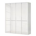 Drehtürenschrank Chicago I Glas Weiß - 200 x 216 cm - 4 Türen