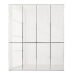 Drehtürenschrank Chicago I Glas Weiß - 200 x 236 cm - 4 Türen