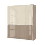 Drehtürenschrank Chicago I Glas Magnolie / Glas Sahara - 200 x 216 cm - 4 Türen