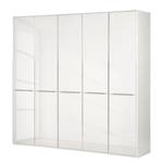 Drehtürenschrank Chicago I Weiß / Glas Weiß - 250 x 236 cm - 5 Türen