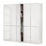 Drehtürenschrank Chicago I Weiß / Glas Weiß - 250 x 216 cm - 5 Türen