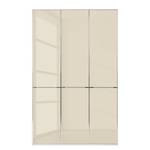 Drehtürenschrank Chicago I Alpinweiß / Glas Magnolie - 150 x 216 cm - 3 Türen