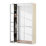 Drehtürenschrank Chicago I Magnolie / Spiegelglas - 150 x 216 cm - 3 Türen