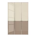 Drehtürenschrank Chicago I Glas Magnolie / Glas Sahara - 150 x 216 cm - 3 Türen