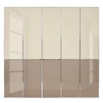 Drehtürenschrank Chicago I Glas Magnolie / Glas Sahara - 250 x 236 cm - 5 Türen