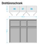 Draaideurkast Chicago I Alpinewit/saharakleurig glas - 250 x 236 cm - 5 deuren