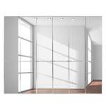 Drehtürenschrank Chicago I Glas Weiß / Spiegelglas - 300 x 236 cm - 6 Türen