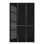 Drehtürenschrank Chicago I Weiß / Glas Schwarz - 150 x 216 cm - 3 Türen
