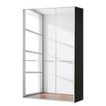 Drehtürenschrank Chicago I Schwarz / Spiegelglas - 150 x 216 cm - 3 Türen