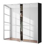 Drehtürenschrank Chicago I Schwarz / Spiegelglas - 250 x 216 cm - 5 Türen