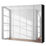Drehtürenschrank Chicago I Schwarz / Spiegelglas - 300 x 216 cm - 6 Türen
