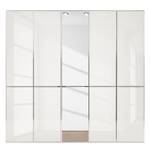 Draaideurkast Chicago II Hoogglans wit/spiegelglas - 250 x 216 cm - 5 deuren