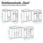 Draaideurkast Julan III Montana eikenhouten look/alpinewit - Zonder spiegeldeuren