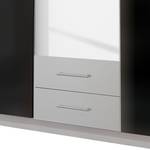 Armoire à portes battantes Soala Noir nacré / Blanc alpin - Largeur : 135 cm - 3 portes - 2