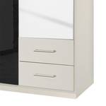 Armoire à portes battantes Soala Noir nacré / Blanc alpin - Largeur : 90 cm - 2 porte - 2