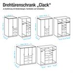 Draaideurkast Julan Alpinewit/Grof gezaagd eikenhouten look - Zonder spiegeldeuren