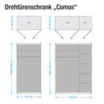 Drehtürenschrank Comos Hochglanz Creme Schrankbreite: 252 cm - 5-türig