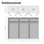 Drehtürenschrank Dieburg Alpinweiß - 271 cm (6-türig) - Breite: 271 cm - 6 Türen