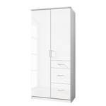 Drehtürenschrank Duncans Hochglanz Weiß - 135 cm (3-türig) - Breite: 90 cm