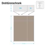 Drehtürenschrank Evelyn I Eiche Sonoma Dekor - 151 x 197 cm - 3 Türen - Ohne Kranzblende - Ohne Beleuchtung