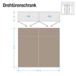 Drehtürenschrank Evelyn I Eiche Sonoma Dekor - 201 x 197 cm - 4 Türen - Mit Kranzblende - Ohne Beleuchtung