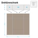 Drehtürenschrank Evelyn II Eiche Sonoma Dekor - 201 x 197 cm - 4 Türen - Mit Kranzblende - Mit Beleuchtung