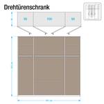 Drehtürenschrank Evelyn II Eiche Sonoma Dekor - 201 x 223 cm - 4 Türen - Ohne Kranzblende - Ohne Beleuchtung