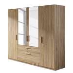 Armoire à portes battantes Evelyn II Imitation chêne de Sonoma - 250 x 197 cm - 5 portes - Sans corniche - Sans éclairage