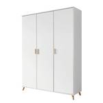 Draaideurkast Falun alpinewit/Coimbra essenhout - Breedte: 136 cm