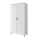 Armoire à portes battantes Falun Blanc alpin / Frêne de Coimbra - Largeur : 91 cm