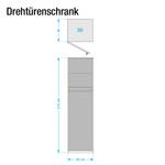 Draaideurkast Faro gelakt deels massief eikenhout - Breedte: 50 cm - 1 deur - Zonder passe-partout lijst - Zonder spiegeldeuren