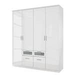 Armoire Garmisch-Plus portes pivotantes - Blanc brillant / Blanc alpin - Largeur : 181 cm