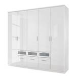 Armoire Garmisch-Plus portes pivotantes - Blanc brillant / Blanc alpin - Largeur : 226 cm