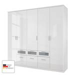 Armoire Garmisch-Plus portes pivotantes - Blanc brillant / Blanc alpin - Largeur : 226 cm