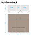 Draaideurkast Garmisch-Plus Hoogglans wit/alpinewit - Breedte: 226 cm