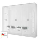 Armoire Garmisch-Plus portes pivotantes - Blanc brillant / Blanc alpin - Largeur : 271 cm