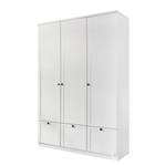 Armoire à portes battantes Gera Blanc alpin - Largeur : 136 cm - 3 portes