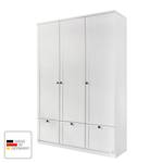 Armoire à portes battantes Gera Blanc alpin - Largeur : 136 cm - 3 portes