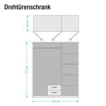 Draaideurkast Guichen Sonoma eikenhouten look/lavagrijs - 161 cm (3-deurs)