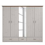 Armoire à portes battantes Hanstholm Pin verni blanc - Hauteur : 206 cm